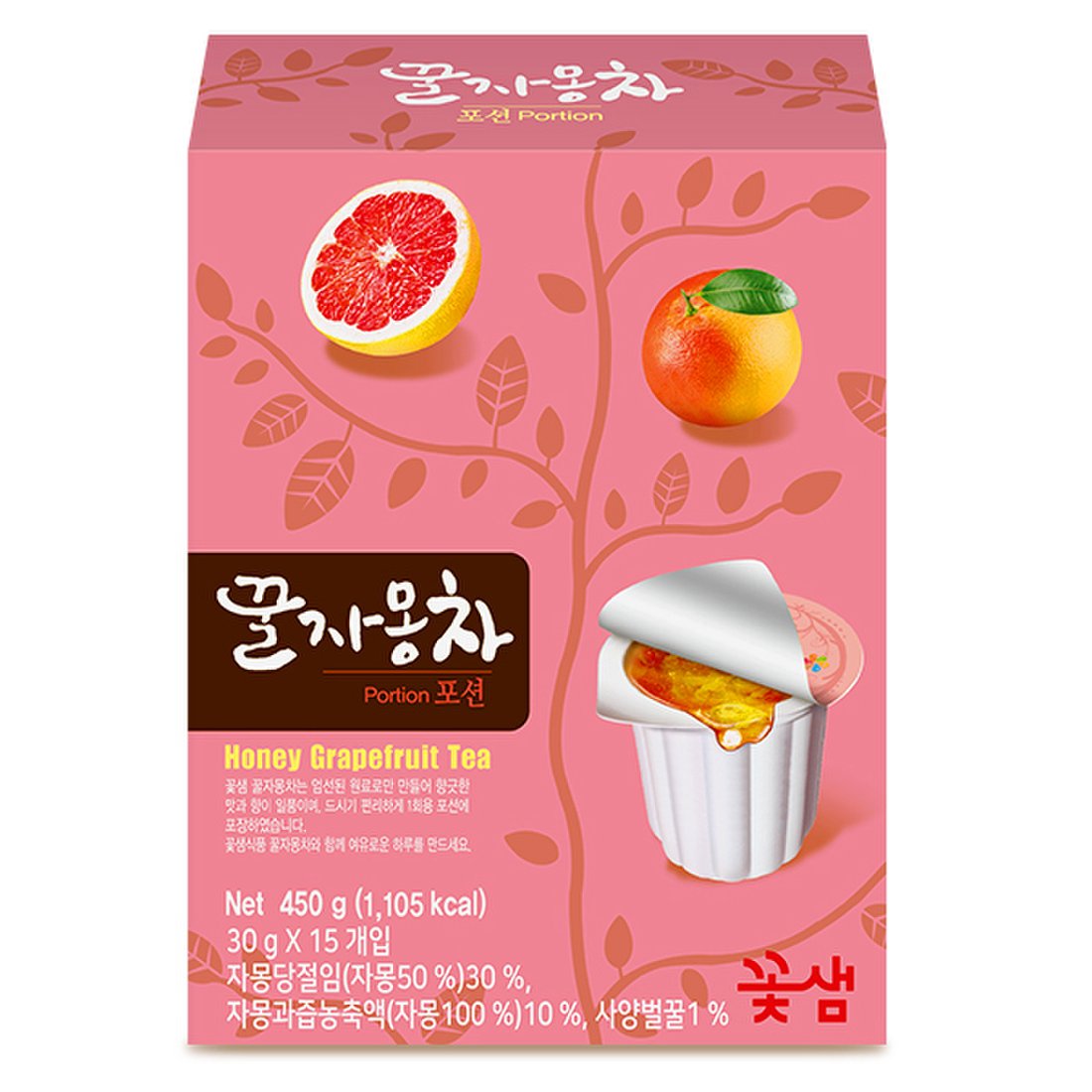 Kotsam Honey Grapefruit Tea 30g x 15 T/꽃샘 참조은 꿀 자몽차 30g x 15개